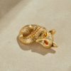 Copper plated 18K gold enamel semi-handmade brooch, gorgeous retro modern simple design, suitable for many occasions - 图片 14