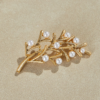 Copper plated 18K gold enamel semi-handmade brooch, gorgeous retro modern simple design, suitable for many occasions - 图片 15