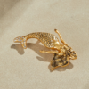 Copper plated 18K gold enamel semi-handmade brooch, gorgeous retro modern simple design, suitable for many occasions - 图片 17