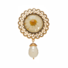 Gorgeous handmade brooch, copper plated with 18K gold and enamel semi-precious stones, a perfect fusion of retro and modern - 图片 2