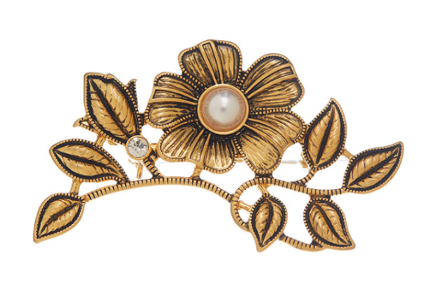 Gorgeous handmade brooch, copper plated with 18K gold and enamel semi-precious stones, a perfect fusion of retro and modern - 图片 3