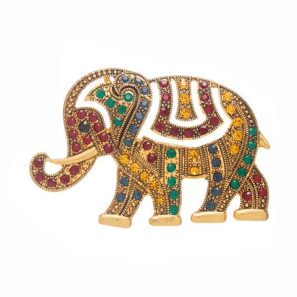 Gorgeous handmade brooch, copper plated with 18K gold and enamel semi-precious stones, a perfect fusion of retro and modern - 图片 5