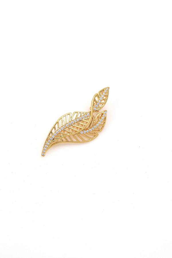 Gorgeous handmade brooch, copper plated with 18K gold and enamel semi-precious stones, a perfect fusion of retro and modern - 图片 8