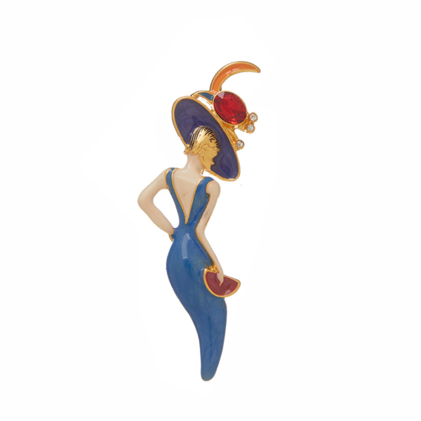 Gorgeous handmade brooch, copper plated with 18K gold and enamel semi-precious stones, a perfect fusion of retro and modern - 图片 9