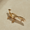 Copper plated 18K gold enamel semi-handmade brooch, gorgeous retro modern simple design, suitable for many occasions - 图片 6