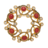 Gorgeous handmade brooch, copper plated with 18K gold and enamel semi-precious stones, a perfect fusion of retro and modern - 图片 11