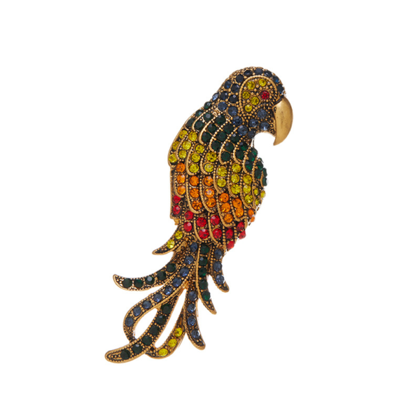 Gorgeous handmade brooch, copper plated with 18K gold and enamel semi-precious stones, a perfect fusion of retro and modern - 图片 12