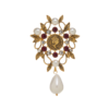 Gorgeous handmade brooch, copper plated with 18K gold and enamel semi-precious stones, a perfect fusion of retro and modern - 图片 14