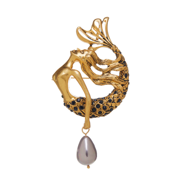 Gorgeous handmade brooch, copper plated with 18K gold and enamel semi-precious stones, a perfect fusion of retro and modern - 图片 17