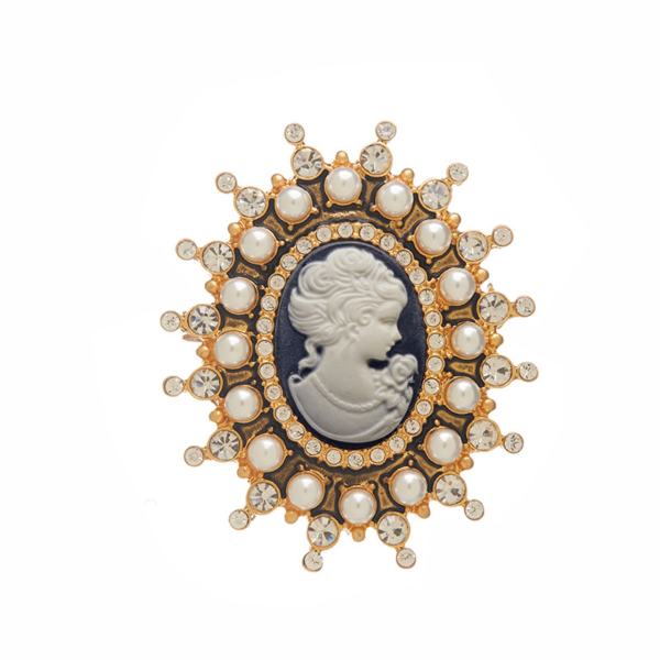 Gorgeous handmade brooch, copper plated with 18K gold and enamel semi-precious stones, a perfect fusion of retro and modern - 图片 16